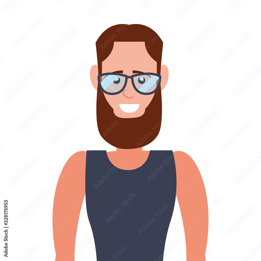 hipster man portrait character
