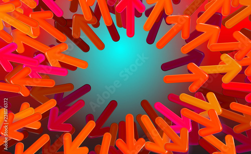 Background start-up design vector, red arrows directed to the outward. Arrow footage variant illustration in eps10