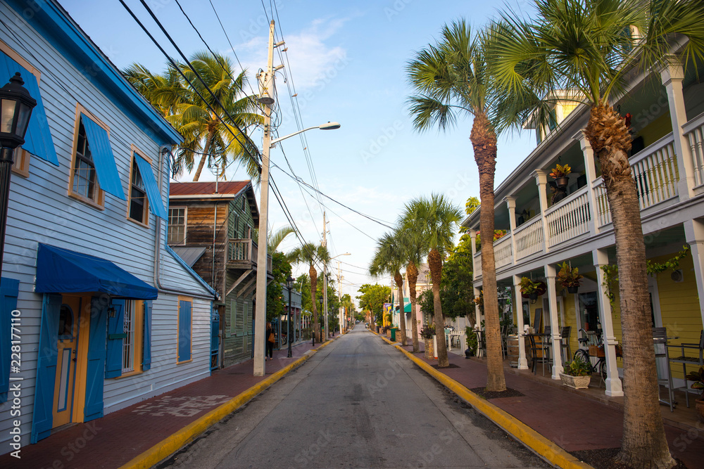 Beautiful houses in the streets of Key West, Florida