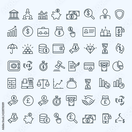 finance icons set