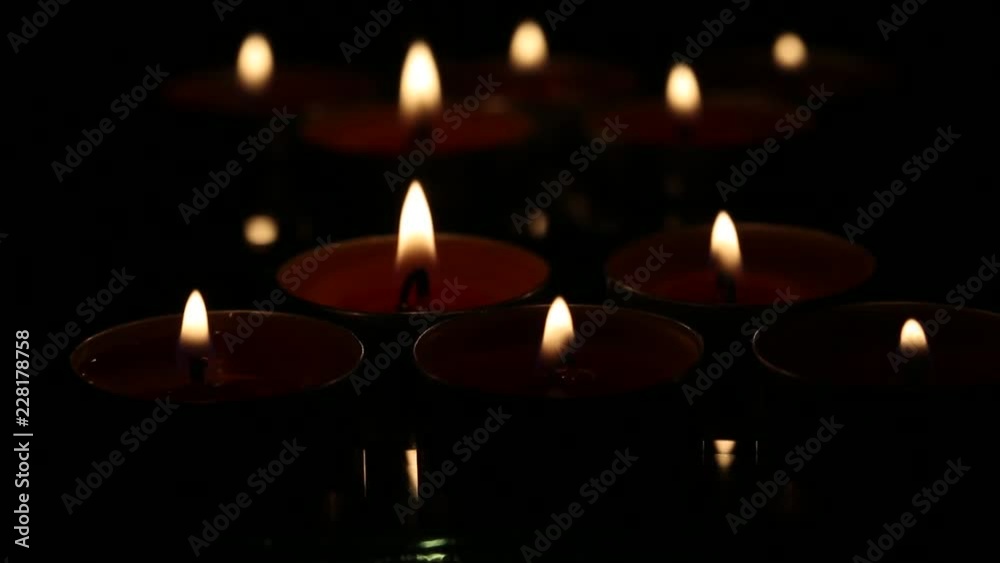 A lot of candles close-up shot on a macro lens. A lot of candles close-up shot on a macro lens.