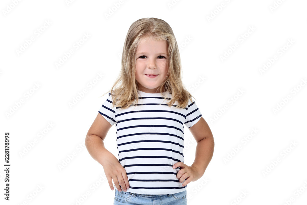 Beautiful girl in fashion clothes isolated on white background Beautiful girl in fashion clothes isolated on white background