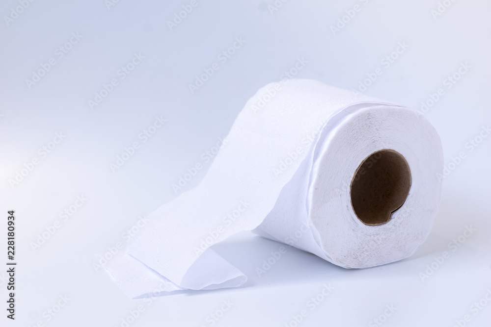 Roll of toilet paper on white background. Roll of toilet paper on white background.