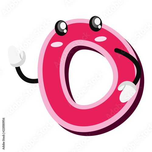 number zero cartoon on white background