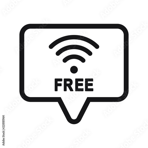 Free wi-fi icon in speech bubble vector