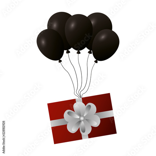 shopping online gift box balloons