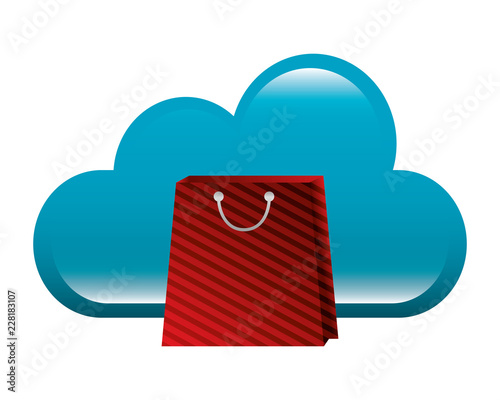 shopping online bag and cloud computing