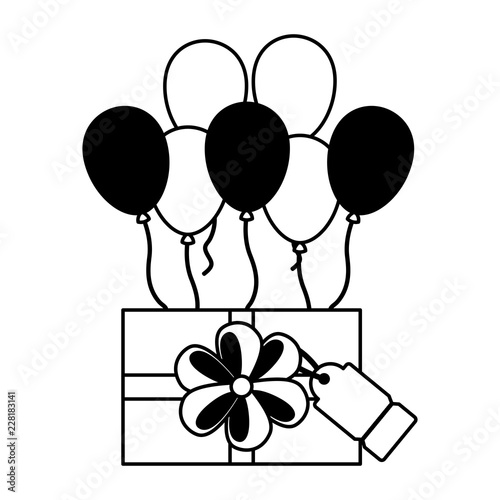 shopping online gift box balloons