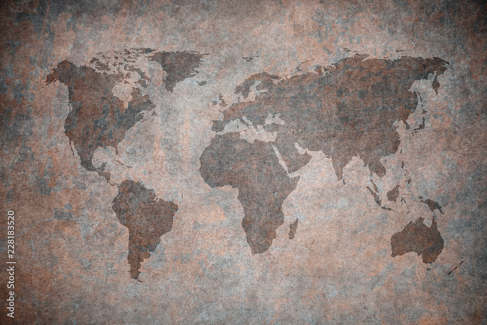 grunge map of the world grunge map of the world