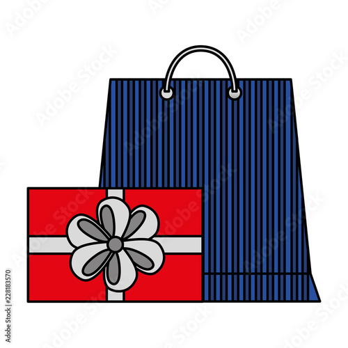 shopping online bag and gift box