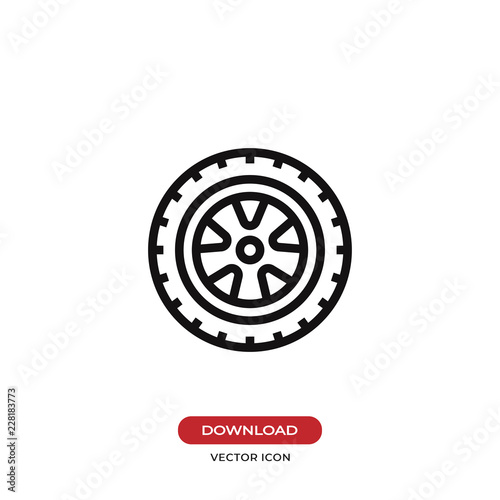 Car wheel vector icon