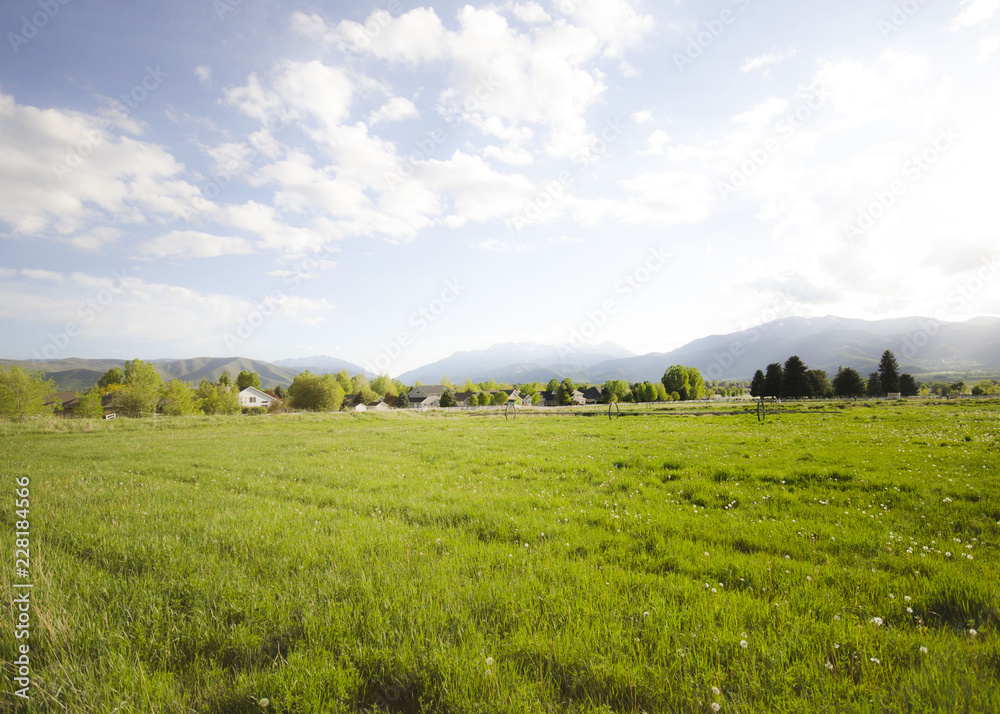 Obraz premium Green View With Mountains