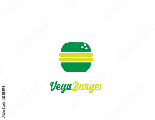 Vegan Burger Logo design - illustration