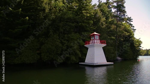 An old wooden lighthouse on Lake Joseph, Ontario. photo