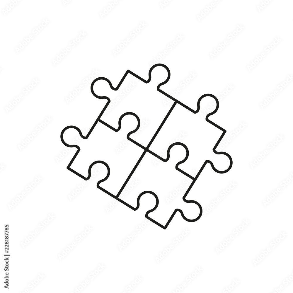 Puzzel of line icons the game skill Puzzel of line icons the game skill
