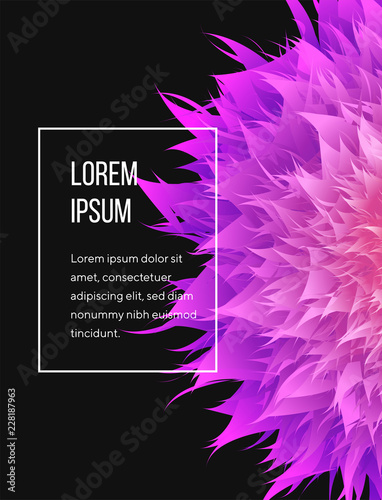 Abstract cover with mesh mandala. 3d mesh flower illustration, cool gradient colors. For design covers, presentation, invitation, flyers, annual reports, posters and business cards.