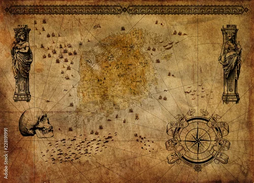 Obraz Stara mapa vintage fantasy
