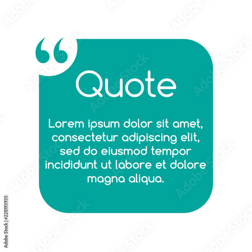 Quote speech bubble, template, text in brackets, citation frame, quote box. vector illustration.