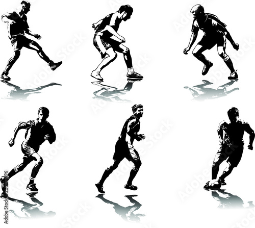 Set of hi detailed soccer player figures