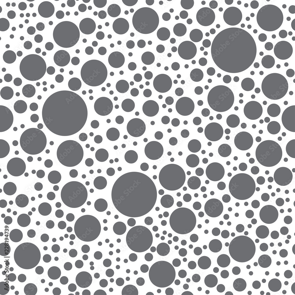 Fototapeta premium DOTS AND CIRCLE. GEOMETRIC BUBBLE SEAMLESS VECTOR PATTERN