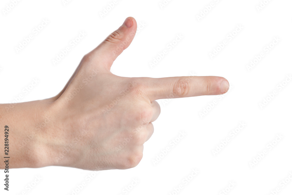 Gesture on a white background.