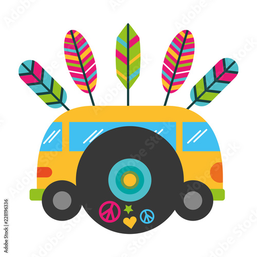 mini van music vinyl vintage hippie
