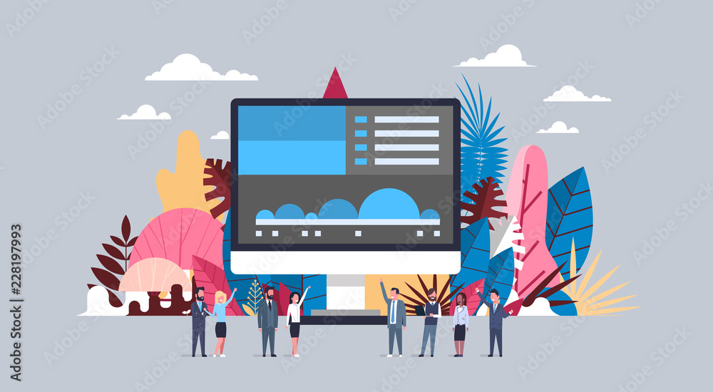 Naklejka premium New idea concept over infographic monitor background