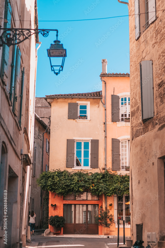 Arles, France, September 23, 2018: Narrow old city streets
