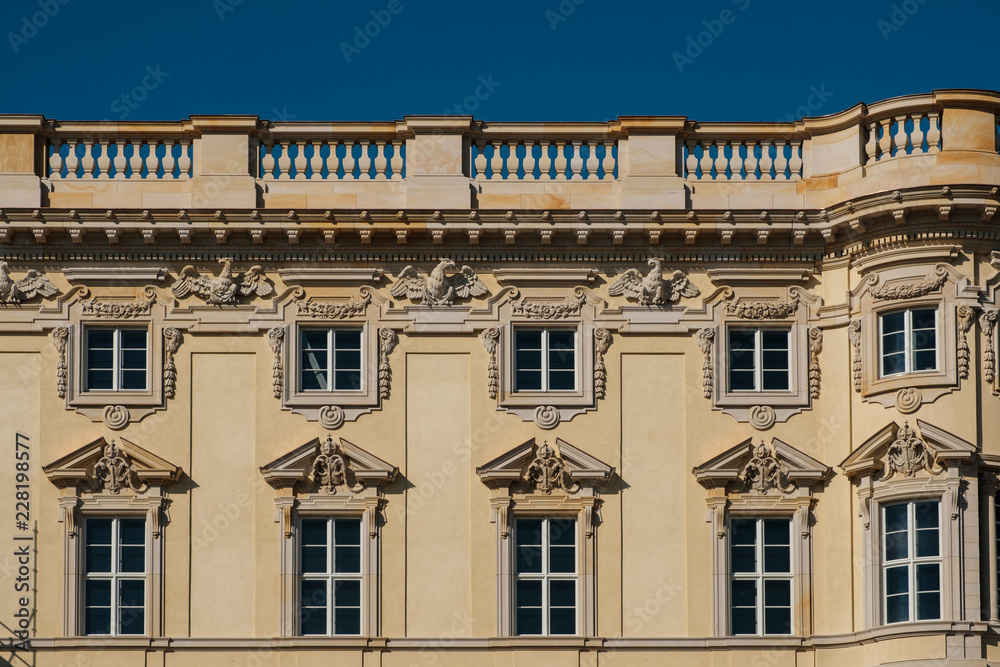 beautiful  building facade of the Berliner Stadtschloss ( City Palace ) / Humboldt Forum in Berlin, Germany