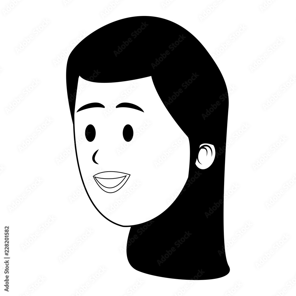 Woman face smiling cartoon Woman face smiling cartoon
