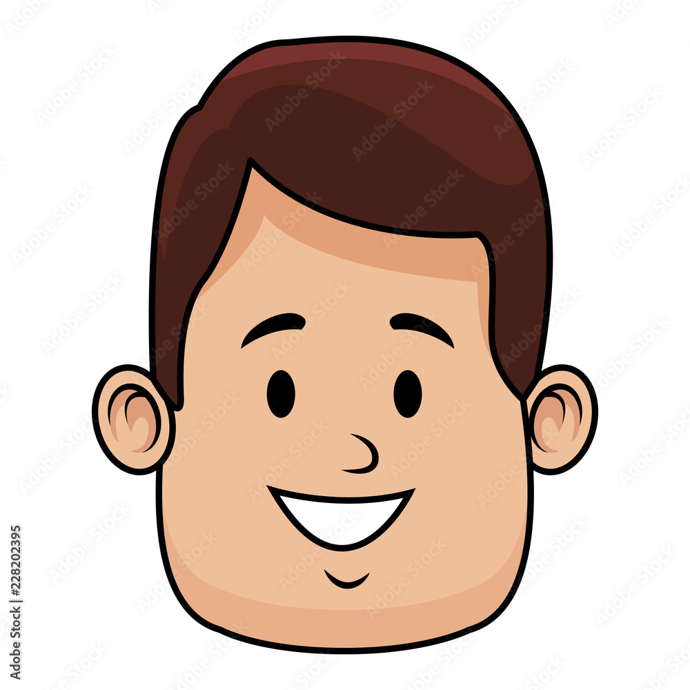 Fototapeta premium Man face smiling cartoon