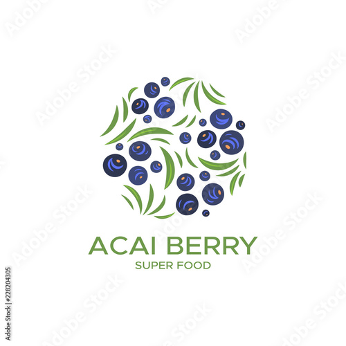 Color logo for products of berry acai