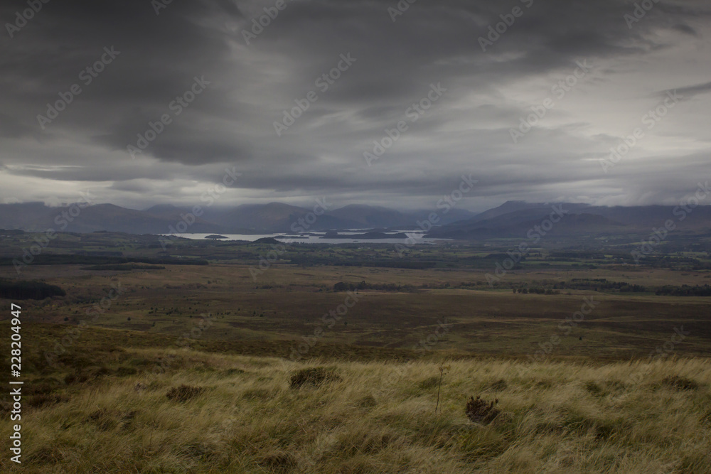 Panoramic view of the Scottish Highlands 
