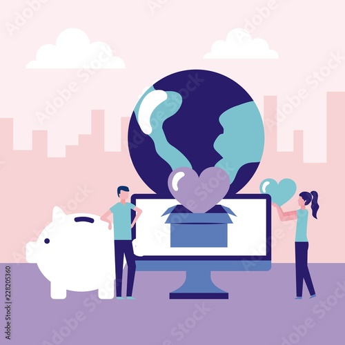 volunteers help work