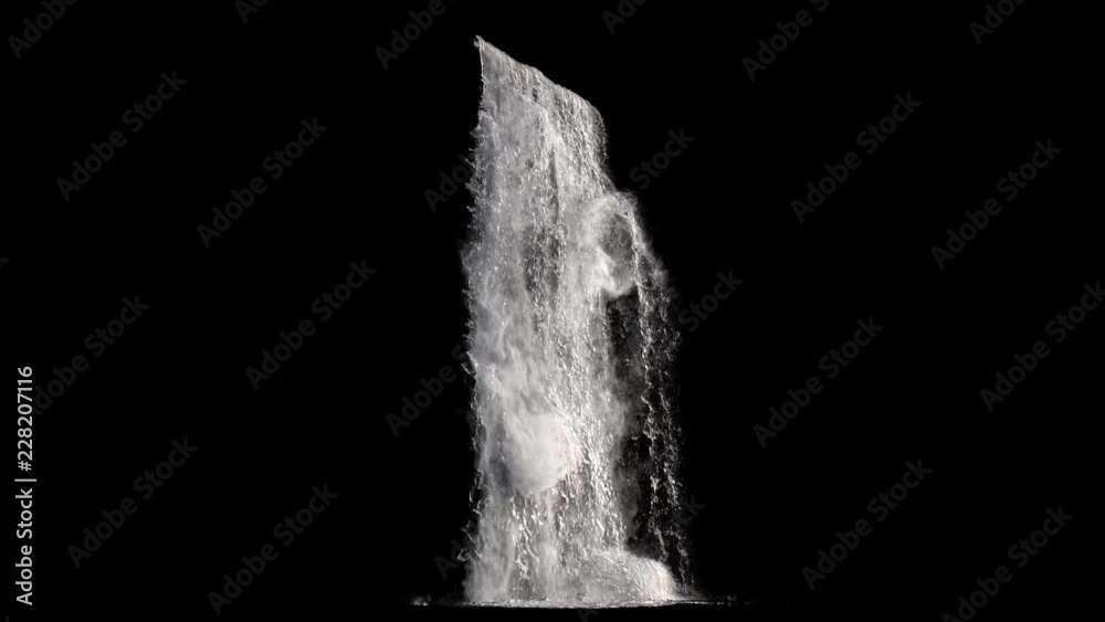 waterfall texture seamless loop, 4k, isolated on black with alpha and separate foam layer