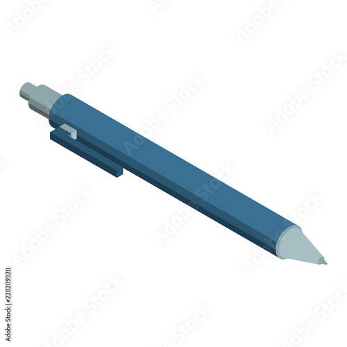 Office blue pen icon. Isometric of office blue pen vector icon for web design isolated on white background