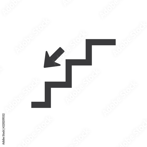 Stairs down vector icon
