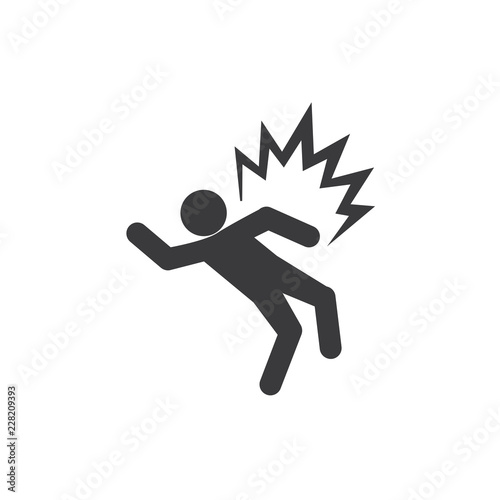 Electroshock risk vector icon
