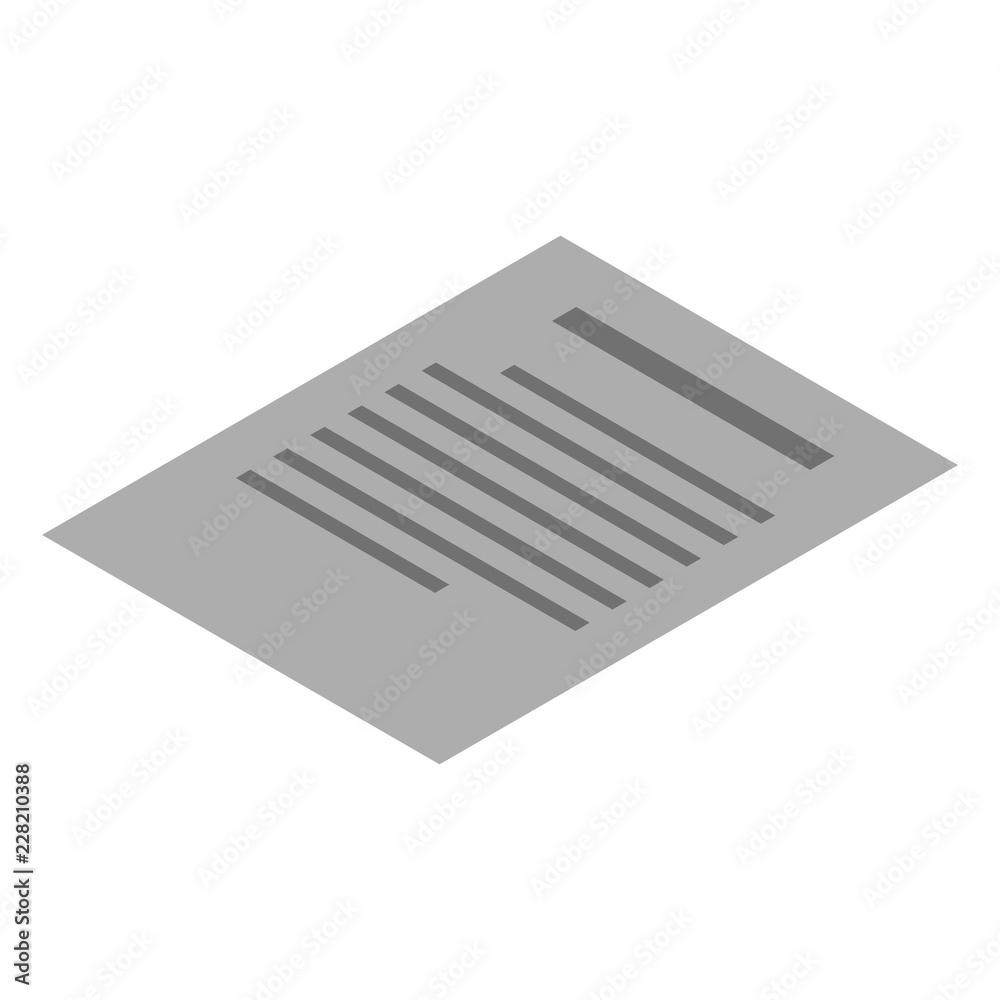 Office doc paper icon. Isometric of office doc paper vector icon for web design isolated on white background Office doc paper icon. Isometric of office doc paper vector icon for web design isolated on white background