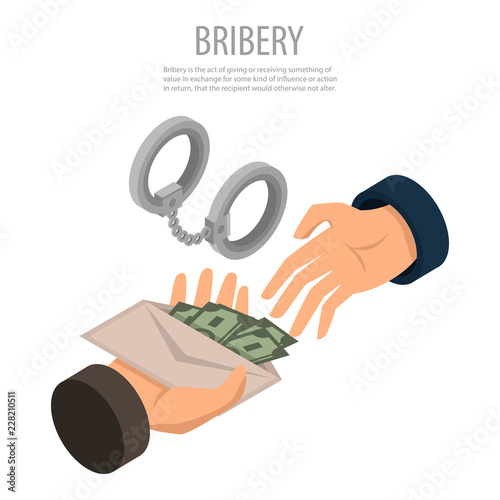 Bribery concept background. Isometric illustration of bribery vector concept background for web design