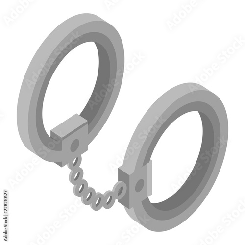 Handcuffs icon. Isometric of handcuffs vector icon for web design isolated on white background