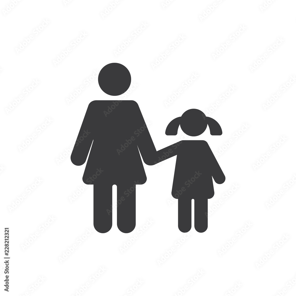 Mother, daughter vector icon Mother, daughter vector icon
