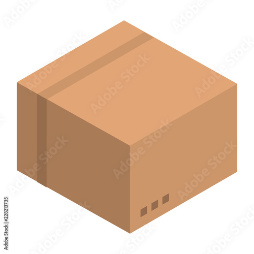 Shop carton box icon. Isometric of shop carton box vector icon for web design isolated on white background