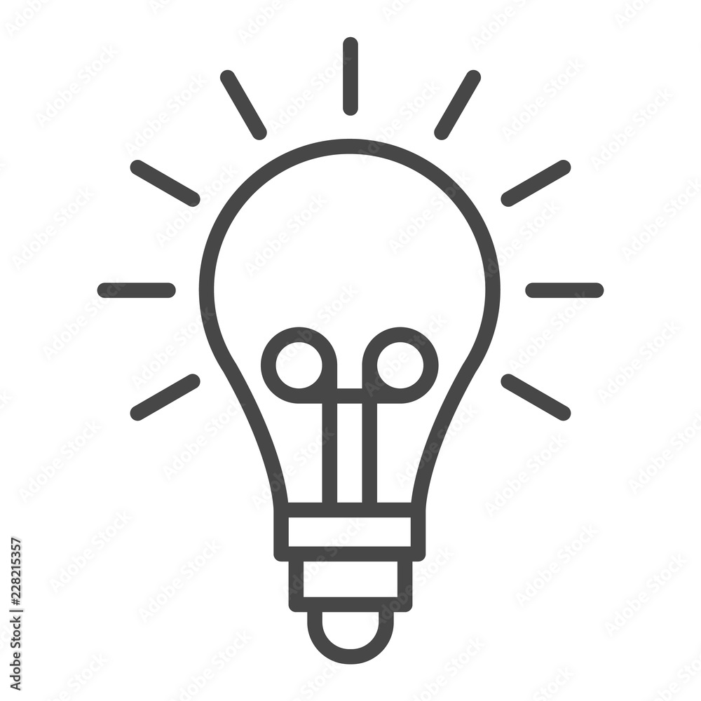 Light idea bulb icon. Outline light idea bulb vector icon for web design isolated on white background Light idea bulb icon. Outline light idea bulb vector icon for web design isolated on white background