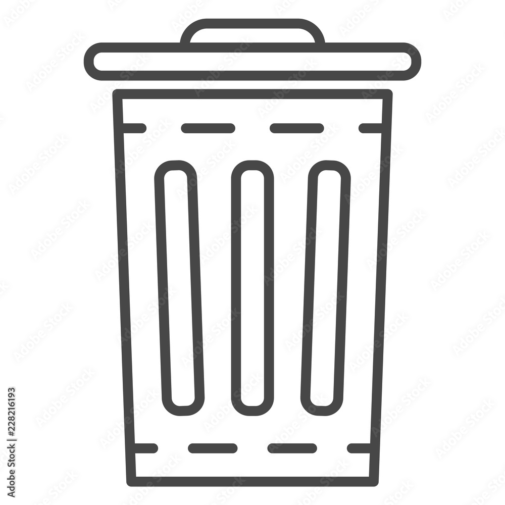 Garbage bin icon. Outline garbage bin vector icon for web design isolated on white background Garbage bin icon. Outline garbage bin vector icon for web design isolated on white background