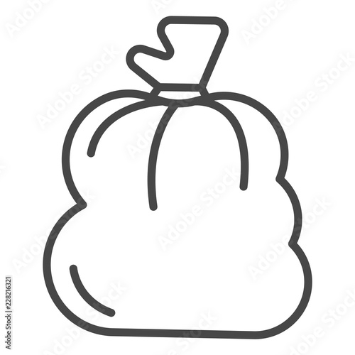Plastic garbage bag icon. Outline plastic garbage bag vector icon for web design isolated on white background