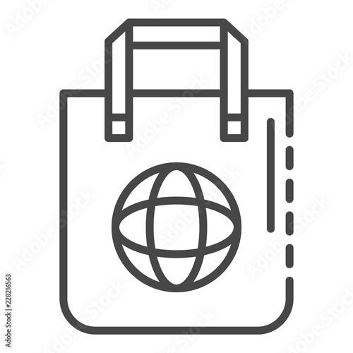Eco bag icon. Outline eco bag vector icon for web design isolated on white background