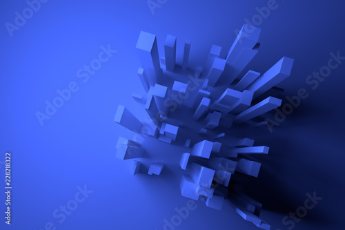 Abstract colorful lighting, pillar block or shapre. Wallpaper for graphic design. 3D rendering. photo