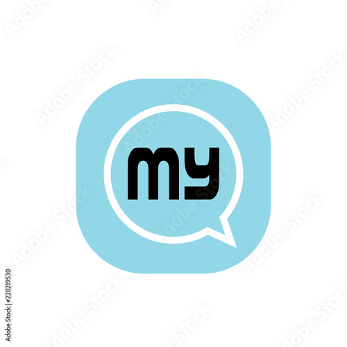 Initial Letter Logo MY Template Design