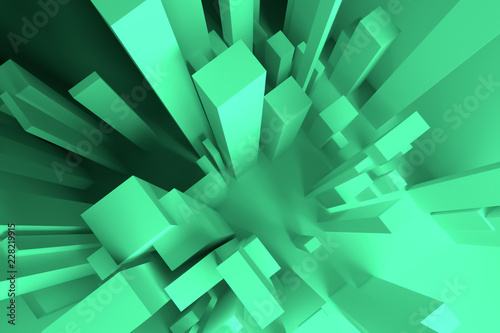 Abstract colorful lighting, pillar block or shapre. Wallpaper for graphic design. 3D rendering.